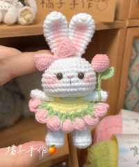 郁金香裙小兔玩偶挂件图解