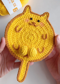 猫咪杯垫钩织图解